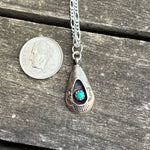 Vintage STerling Turquoise Shadowbox Necklace