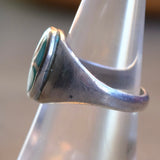Vintage Sterling Turquoise Inlay Ring 7.75