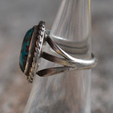 Vintage Sterling Turquoise Roper Ring 5