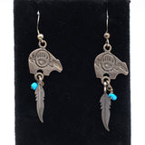 Vintage Sterling Hopi Bear Stud Earrings