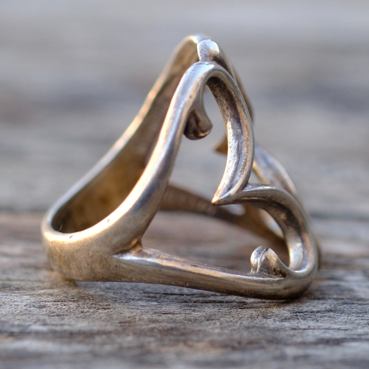 Vintage Sterling Silver Sandcast Ring 5