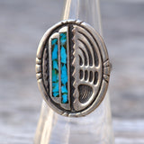 Vintage Sterling Turquoise Bear Paw Ring 5