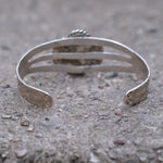 Vintage Sterling Agate Stamped Cuff