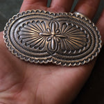 Vintage Sterling Silver HUGE Concho Brooch