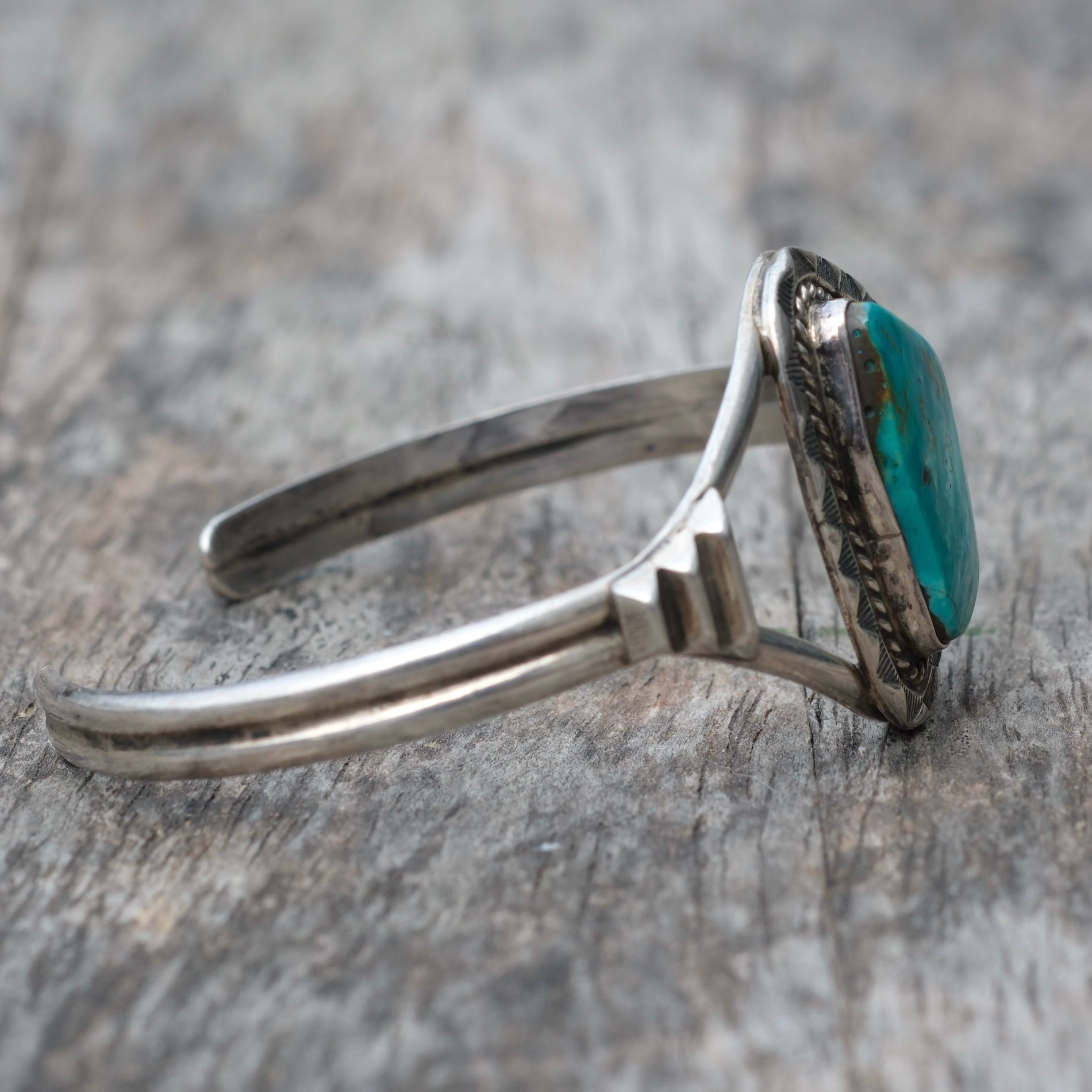 Vintage Sterling Turquoise Cuff Bracelet