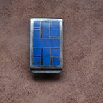 Vintage Sterling Lapis Inlay Money Clip