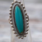 Vintage Sterling Turquoise Ring 3.75