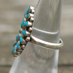 Vintage Sterling Turquoise Cluster Ring 5.75