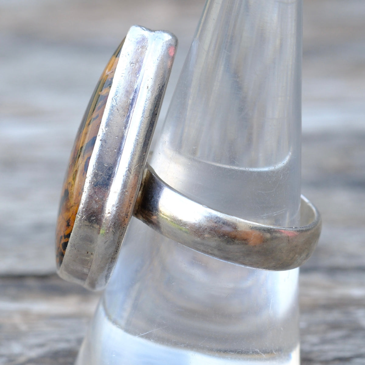 Vintage Sterling Jasper Ring 9