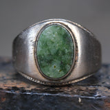 Vintage Sterling Serpentine Signet Ring 10.5