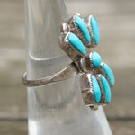 Vintage Sterling Turquoise Cluster Ring 6
