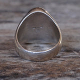 Vintage Sterling Abalone Thunderbird Ring 11.5