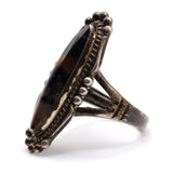 Vintage Sterling Petrified Wood Ring 7