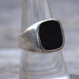 Vintage Sterling Onyx Signet Ring 7.75
