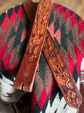 Vintage Hand Tooled Rust Brown Leather ‘EARL’ Belt
