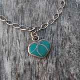 Vintage Sterling Turquoise Heart Bracelet