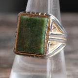 Vintage Sterling Serpentine Signet Ring 8.75