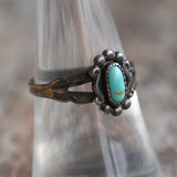 Vintage Sterling Turquoise Ring 7.75