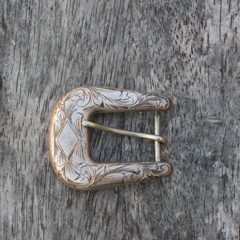 Vintage Ladies Sterling Silver Engraved Filigree Belt Buckle ,75"