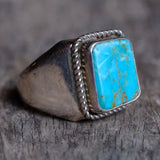 Vintage Sterling Turquoise Ring 11.5