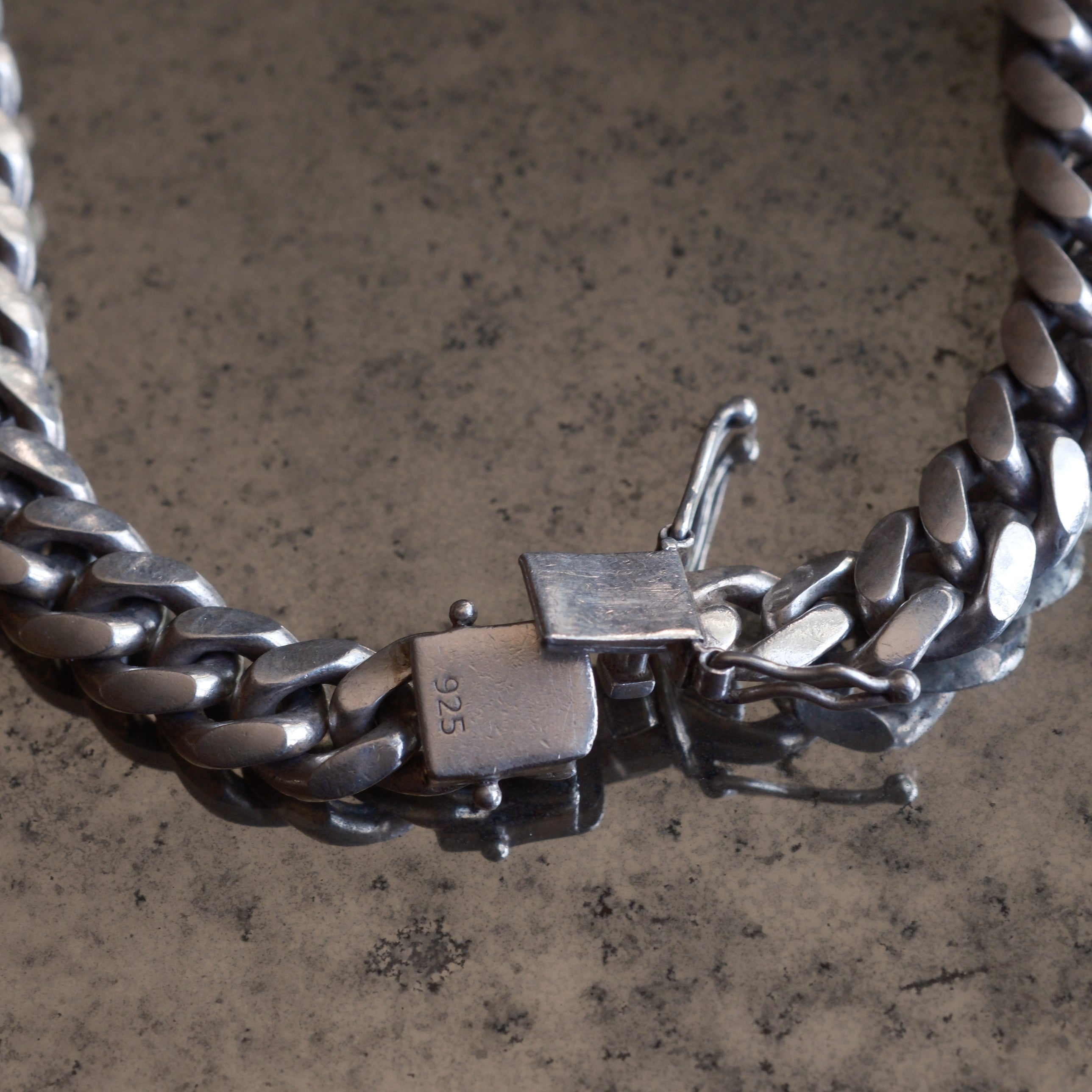 HEAVY Vintage Sterling Curb Chain Necklace 22.5"