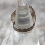 Vintage Sterling mother Of Pearl Feather Ring 6.75