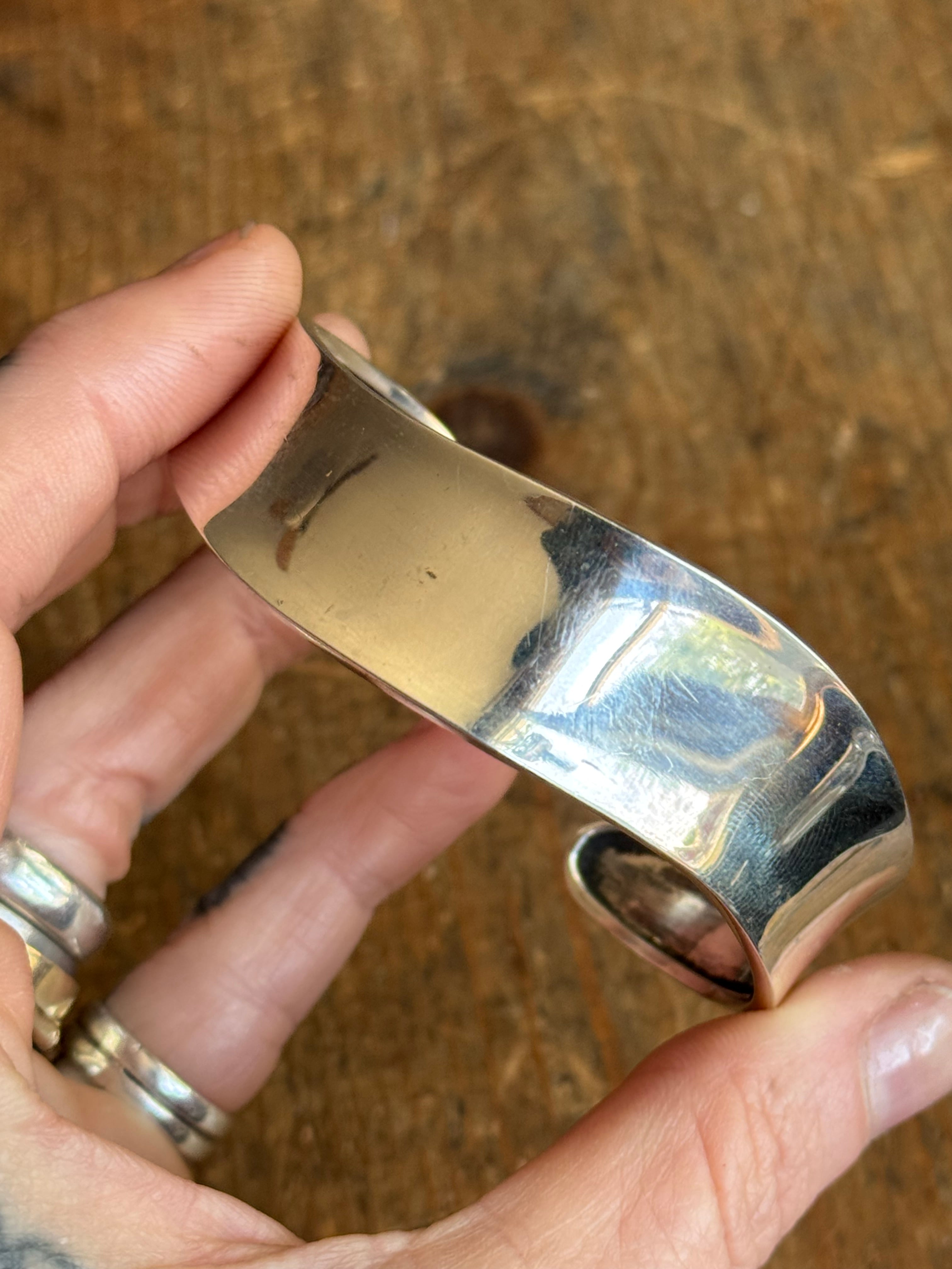 Vintage Sterling Silver Modernist wave Cuff
