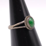 Vintage Sterling Malachite Ring 6.75