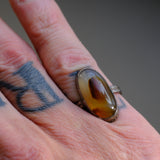 Vintage Sterling Agate Ring 4.75