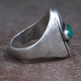 Vintage Sterling Turquoise Chunky Ring 10