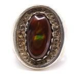 Vintage Sterling Fire Opal Ring 6.5