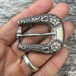 Vintage Sterling Floral Ladies Belt Buckle