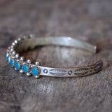 Vintage Sterling Snake Eye Turquoise Cuff Bracelet 6.25"