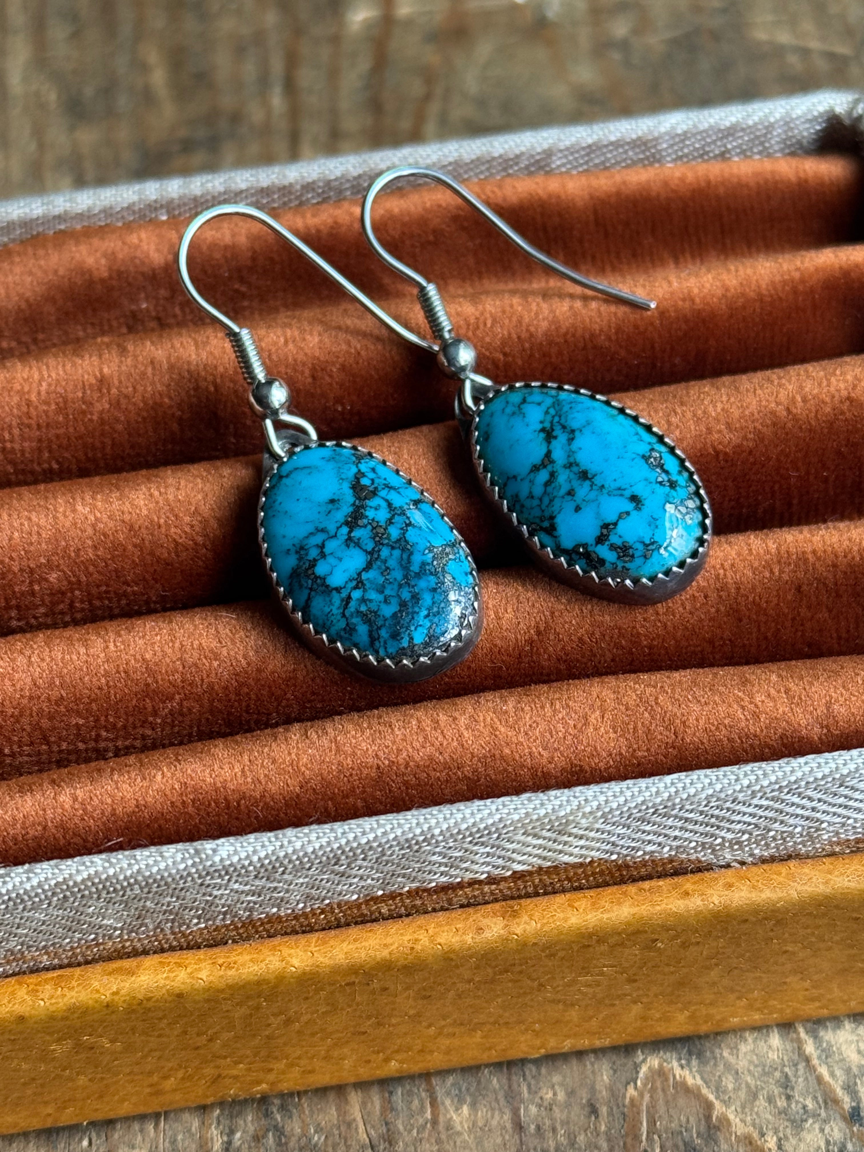 Vintage Sterling Silver Turquoise Earrings