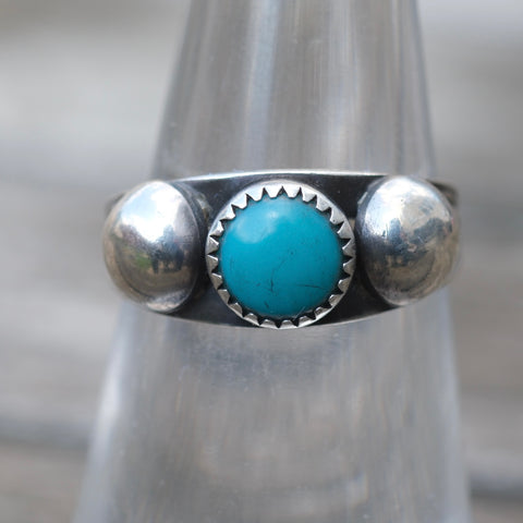 Vintage Sterling Turquoise Band 5.75