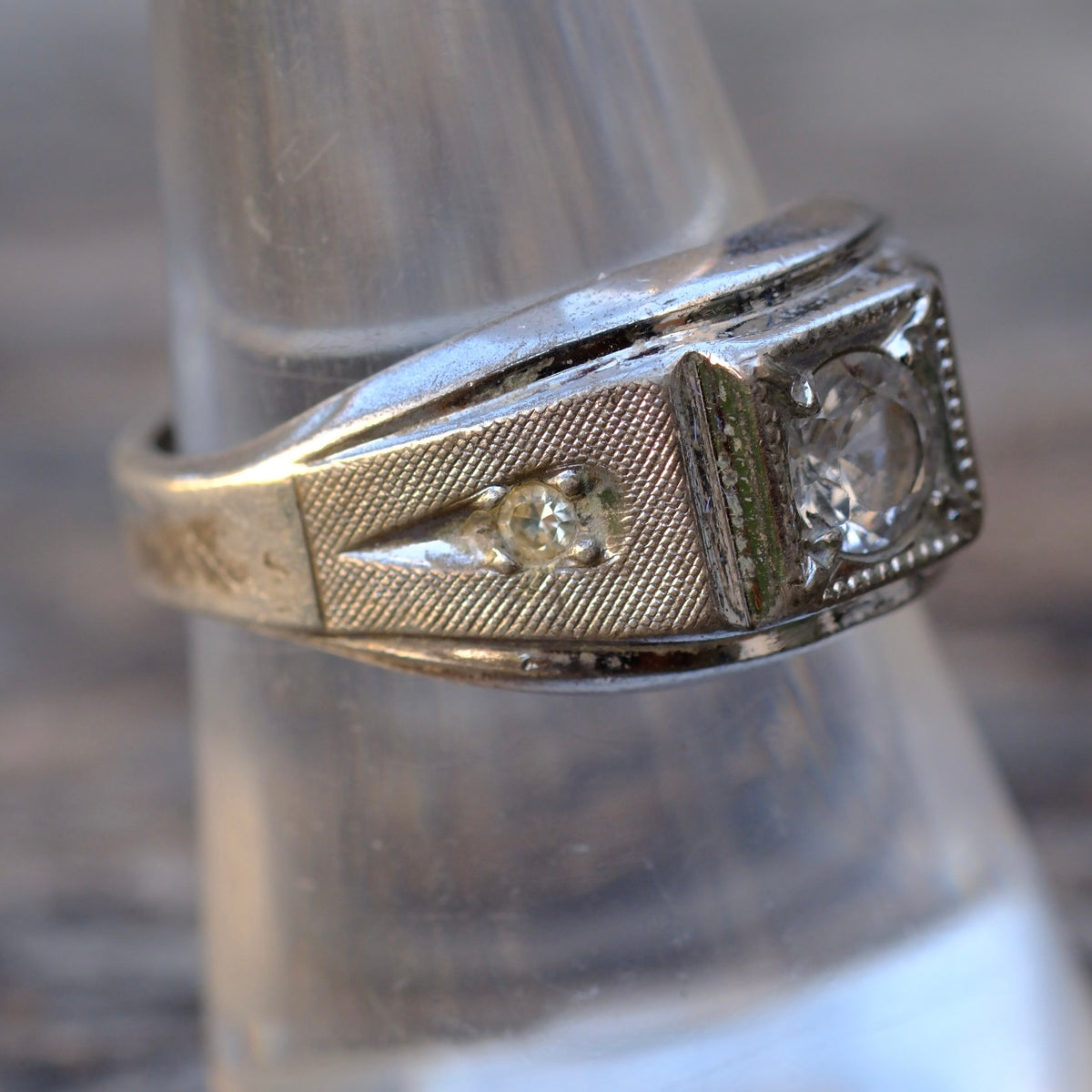Vintage Sterling CZ Ring 8.75