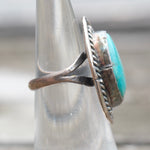 Vintage Sterling Turquoise Roper Ring 4
