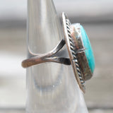 Vintage Sterling Turquoise Roper Ring 4
