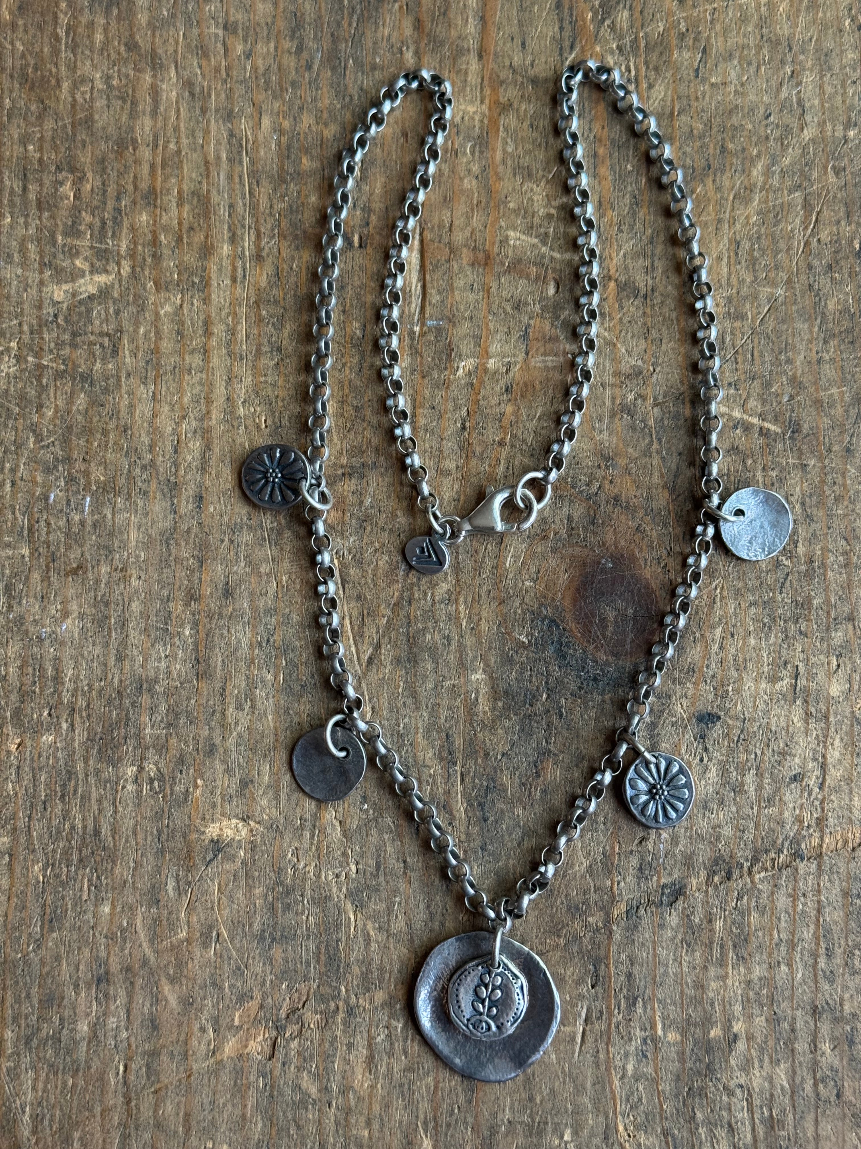 Vintage Sterling Silver Medallion Necklace