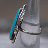 Vintage Sterling Turquoise Ring 5.25