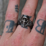 Vintage White Bronze Biker Ring 11.25