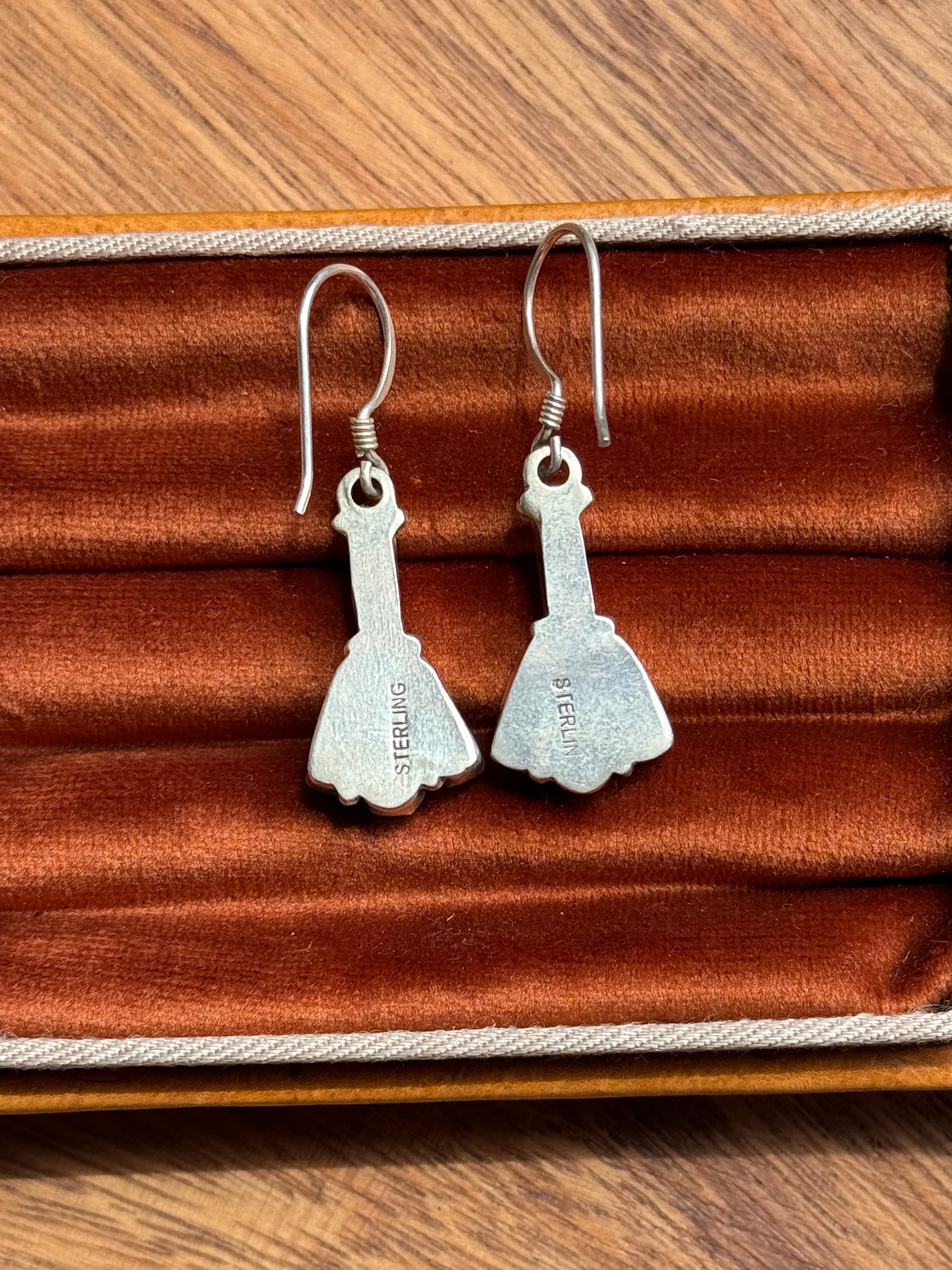 Vintage Sterling Silver Coral Cluster Earrings