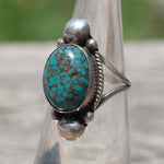 Vintage Sterling Turquoise Ring 4.25