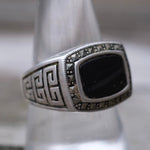 Vintage Sterling Onyx Signet Ring 9.25