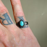 Vintage Sterling Turquoise Ring 6.75