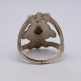Vintage Sterling Silver Sandcast Turquoise Ring 7.5