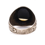 Vintage Sterling Floral and Anchor Signet Ring 8.5