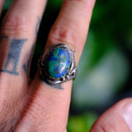 Vintage Sterling Azurite Ring 10.25