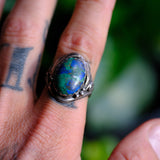 Vintage Sterling Azurite Ring 10.25