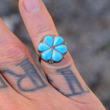 Vintage Sterling Turquoise Cluster Ring 4